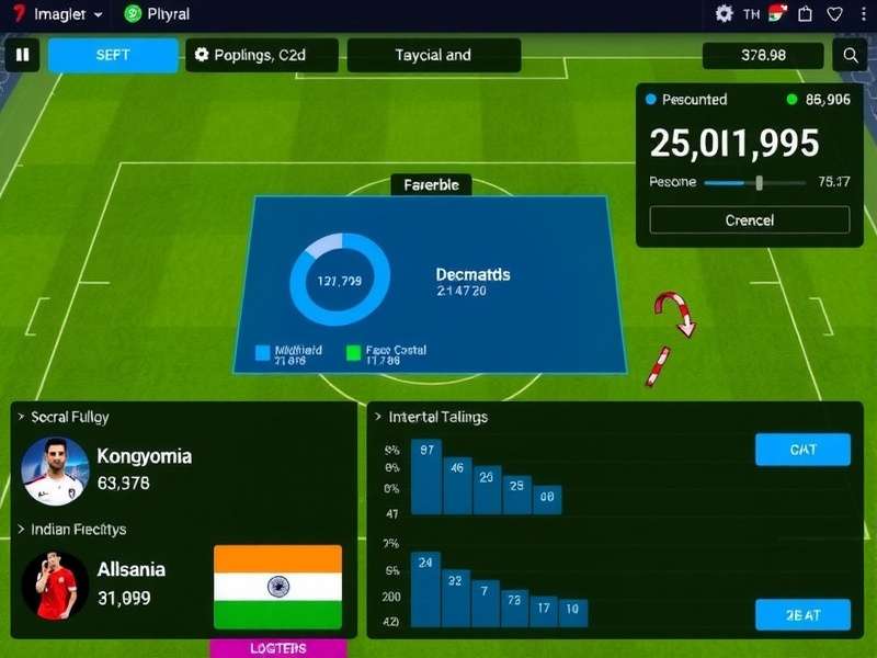 Midfield Orchestrator gameplay screenshot showing tactical interface